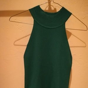 Zara deep tree green knit tank with choker